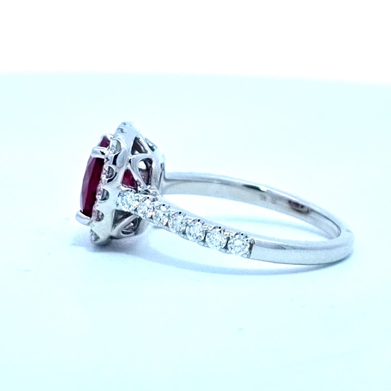 Ruby And Diamond Halo Ring