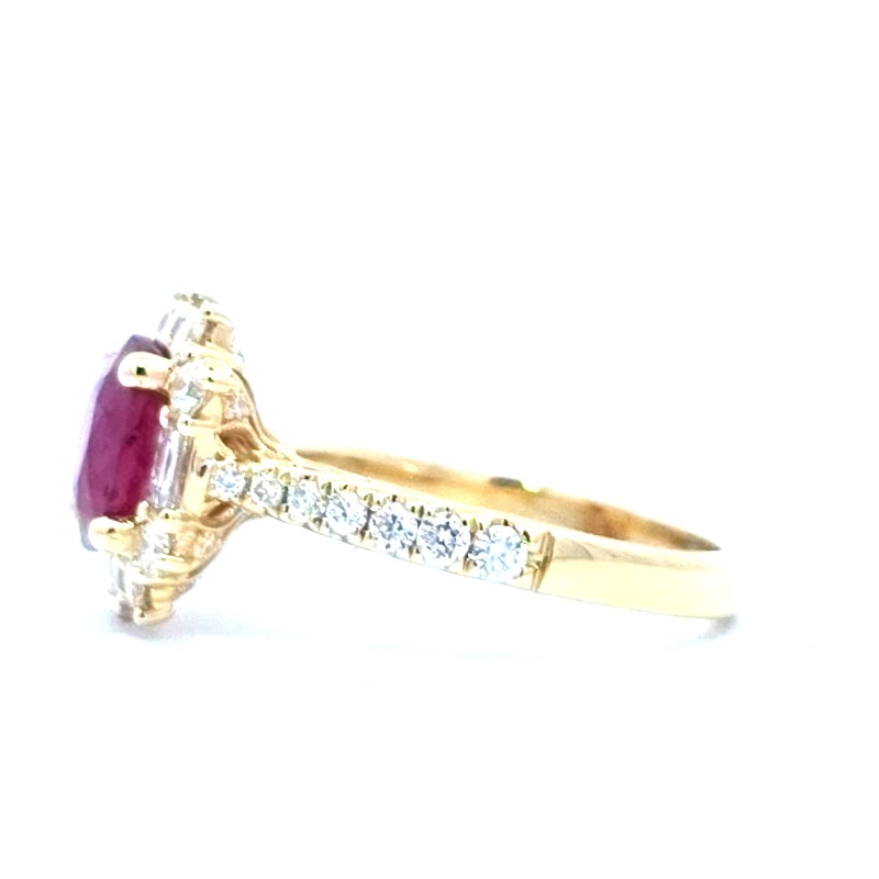 Ruby And Diamond Halo Ring