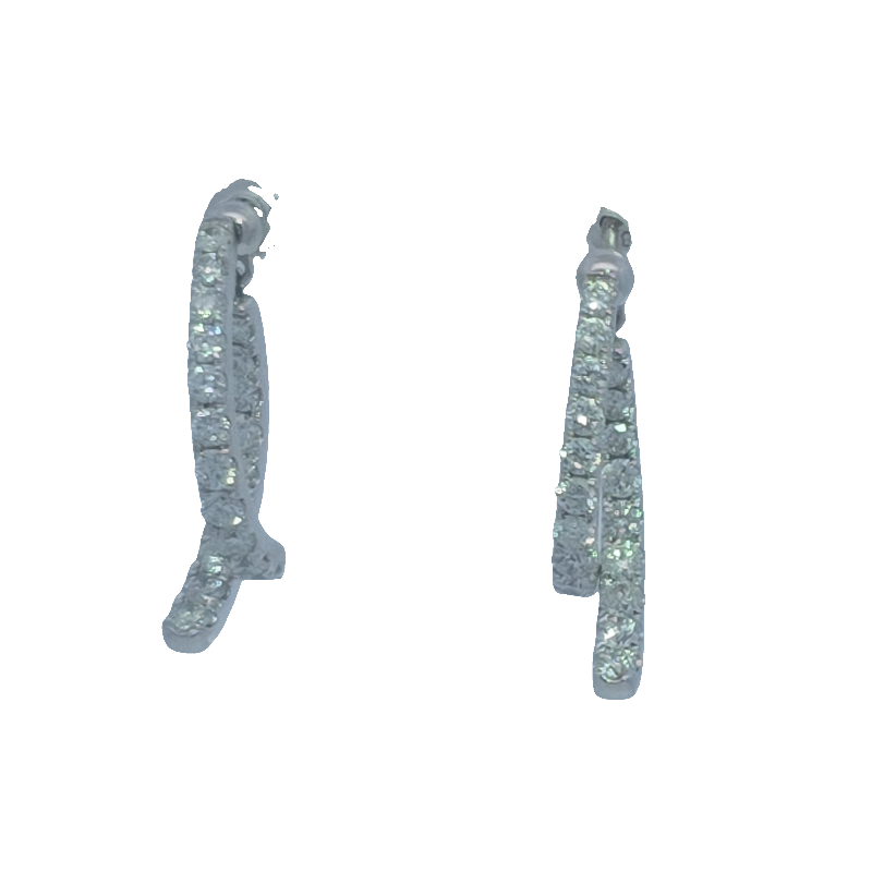 Diamond Drop Earrings With Removable Dangle