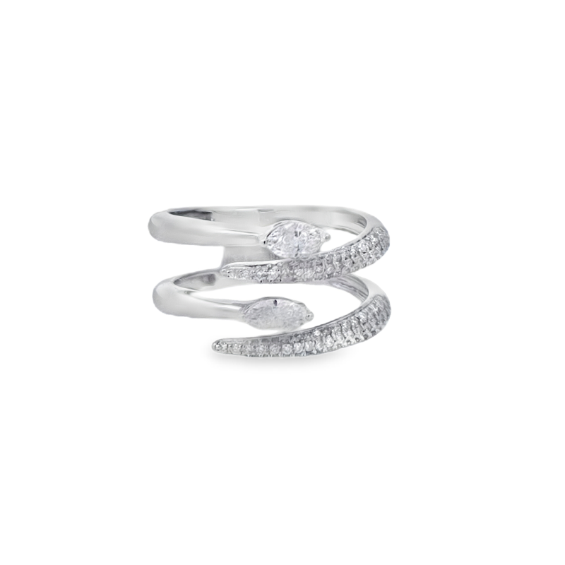Diamond Double Bypass Ring
