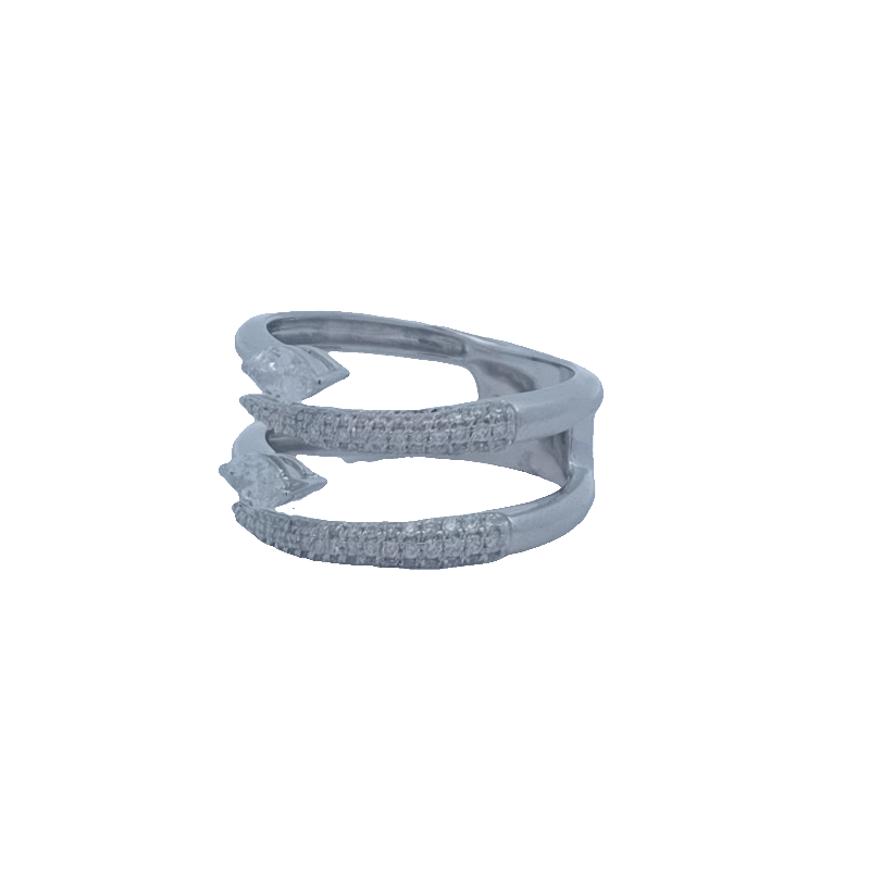 Diamond Double Bypass Ring