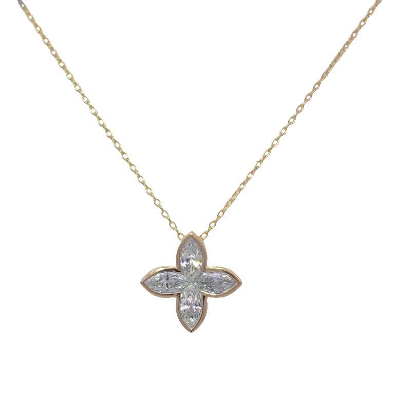 Marquise Diamond Pendant Necklace