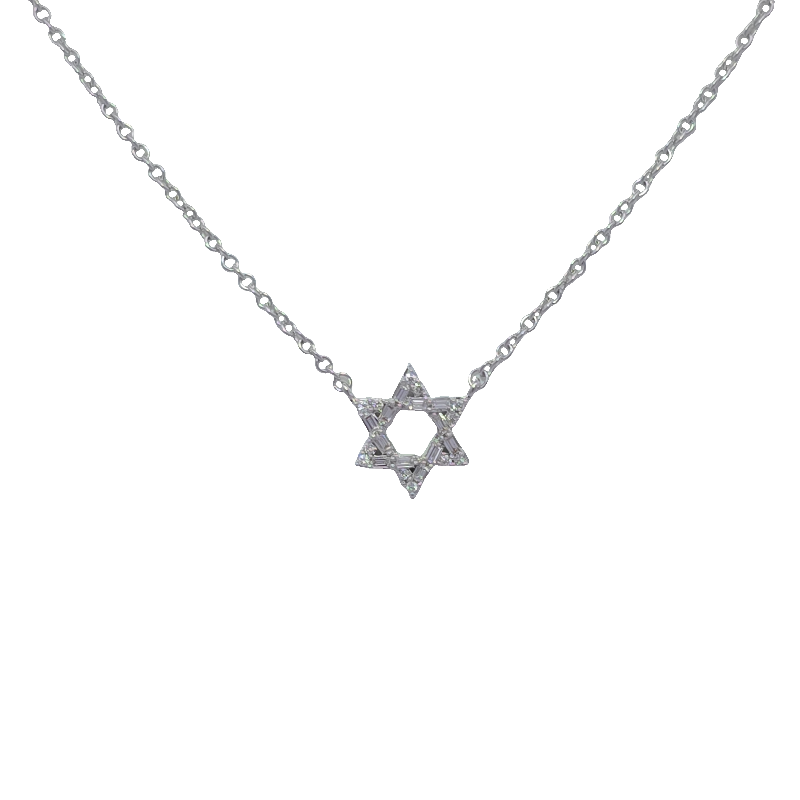 Diamond Star Of David Necklace
