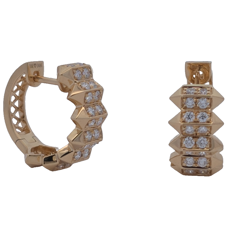 Diamond Hinged Huggie Earrings