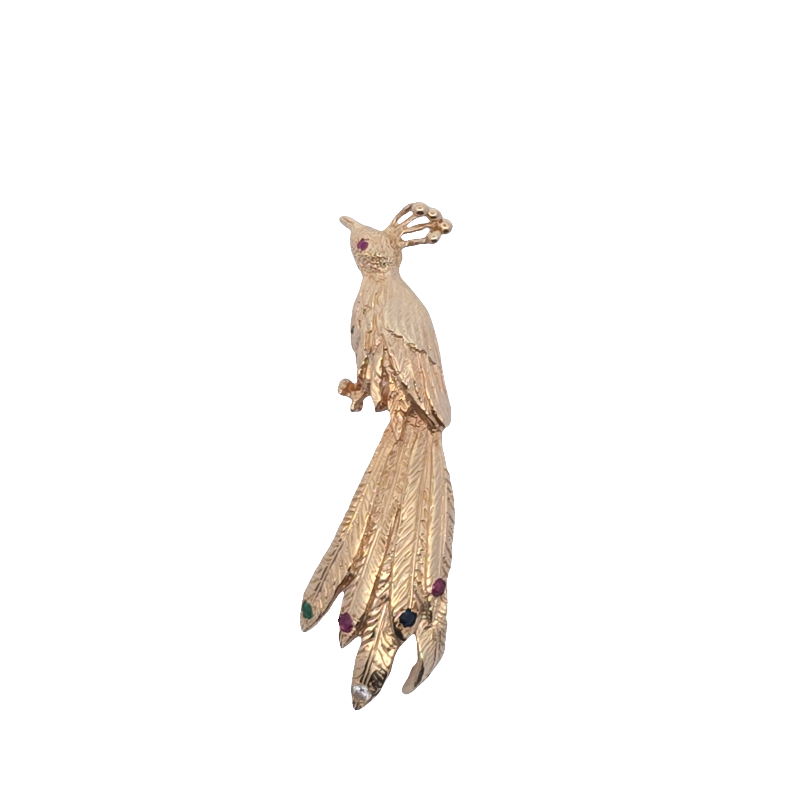 Estate Peacock Pin