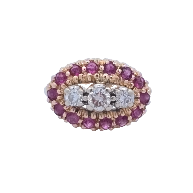 Estate Diamond And Ruby Ring