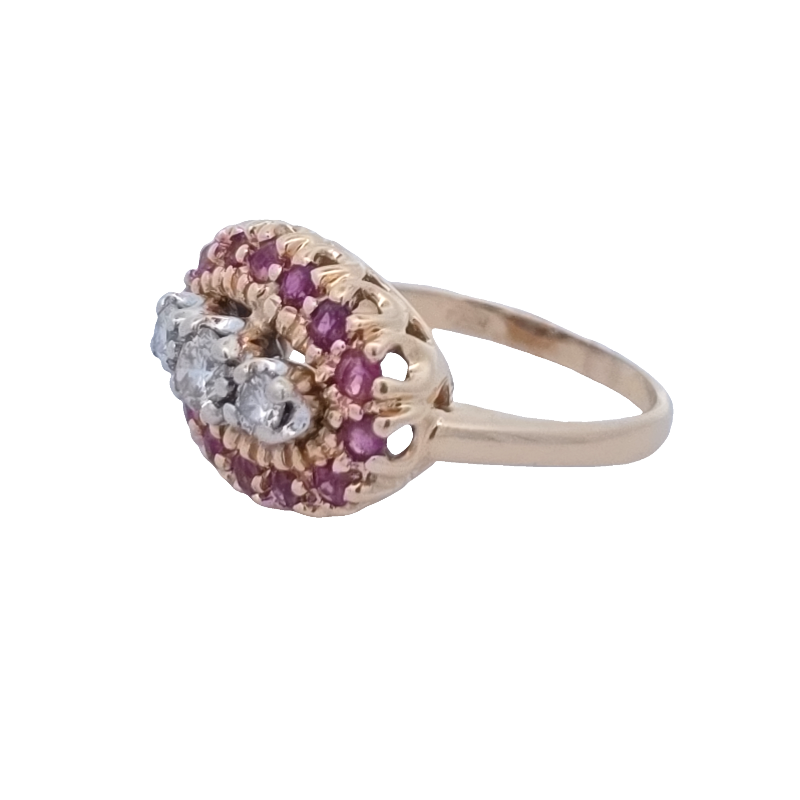 Estate Diamond And Ruby Ring