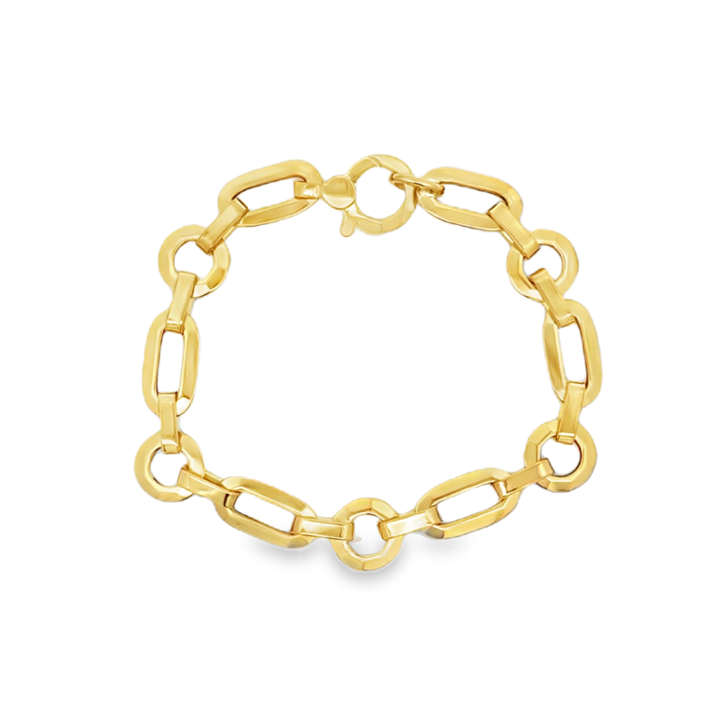 Roberto Coin Alternating Oval And Round Link Chain Bracelet