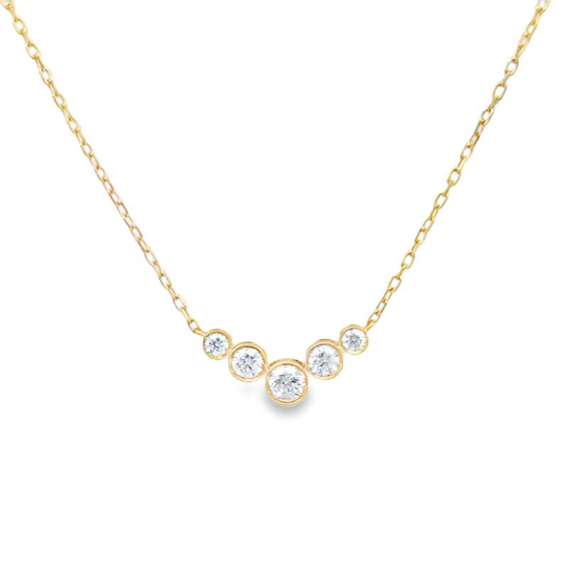 Graduated Diamond V Necklace
