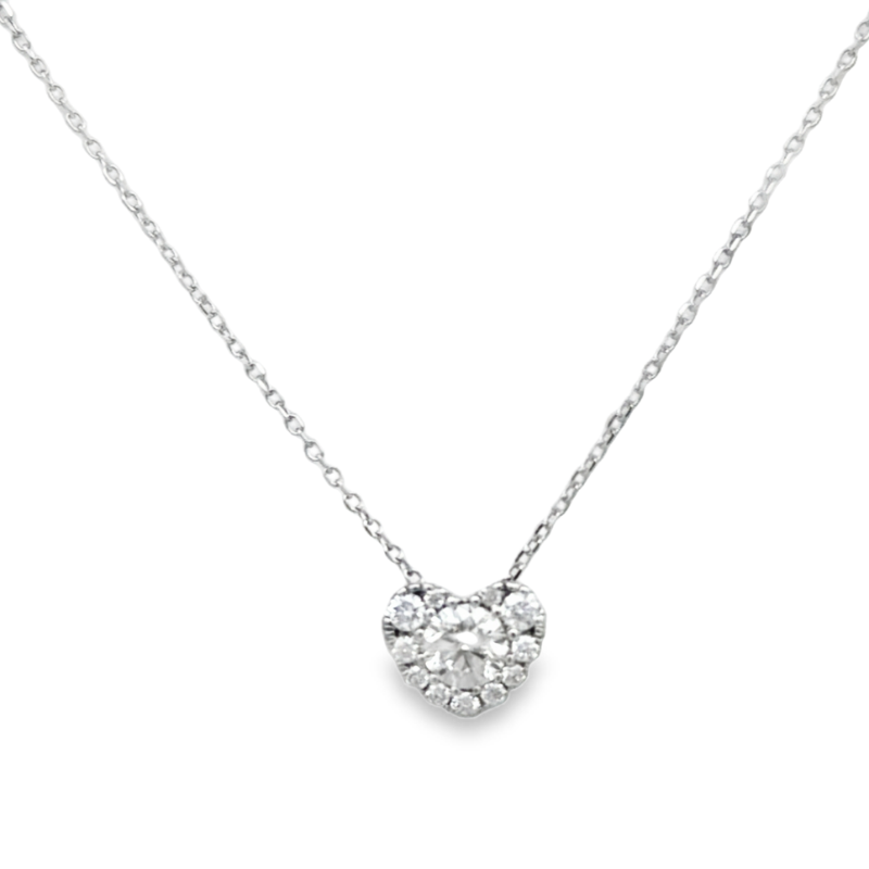 Heart Shaped Diamond Pendant Necklace
