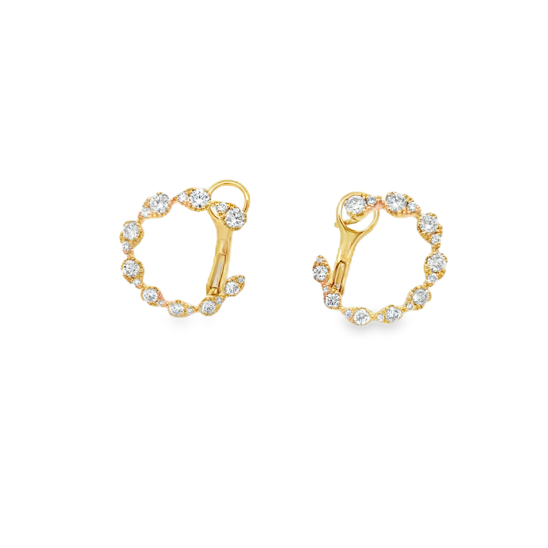 Diamond Open Circle Earrings With Omega Backs