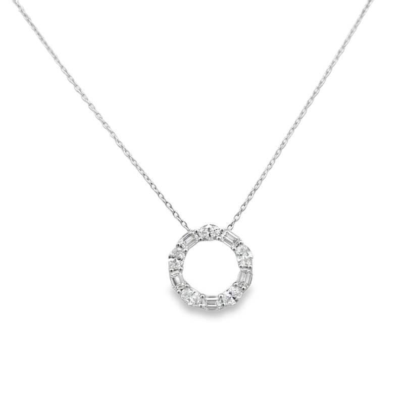 Multi Shaped Diamond Circle Of Life Pendant Necklace