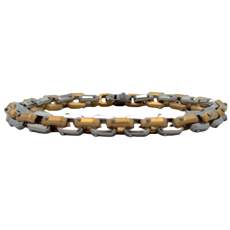 Italgem Two Tone 7.5mm C Link Bracelet
