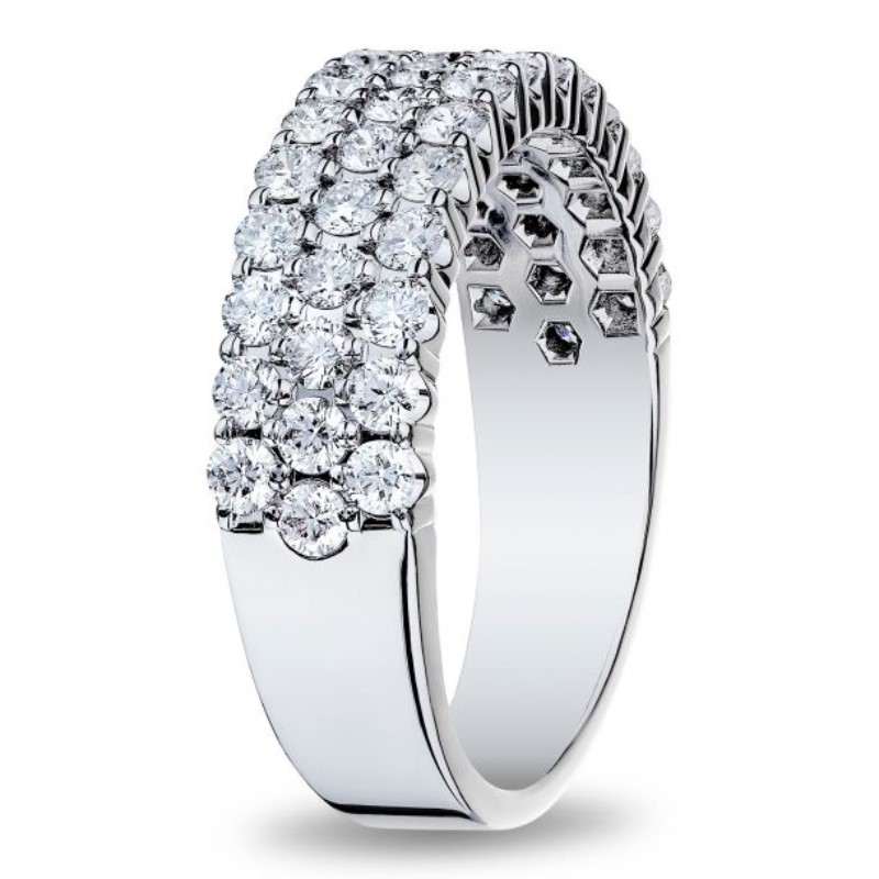 Platinum Three Row Diamond Band