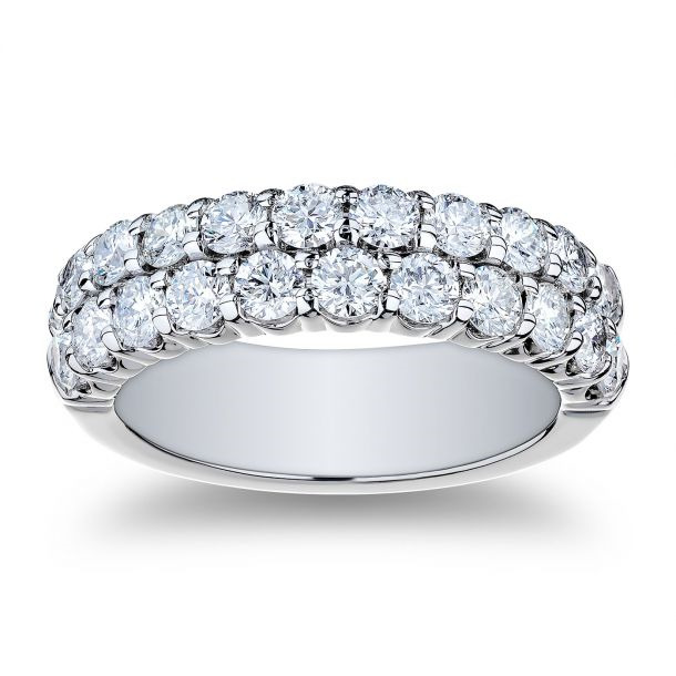 Platinum 2 Row Diamond Band