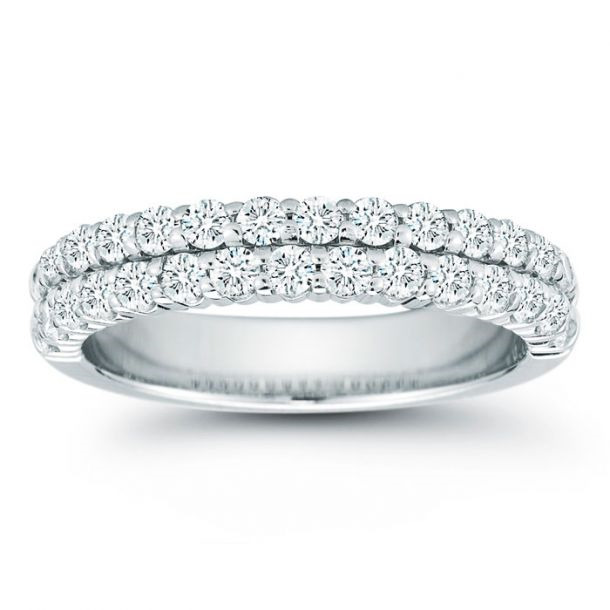 Platinum 2 Row Diamond Band