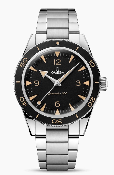 Omega Seamaster timepiece. The watch contains a stainless steel 41mm case having a transparent back a black marker and Arabic dial a black unidirectional diving scale bezel and a sapphire crystal. The METAS certified self-winding chronometer movement