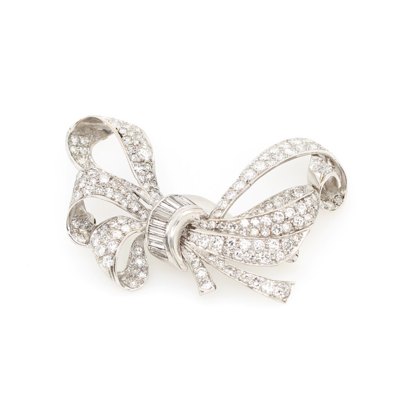 Estate Diamond Bow Pin