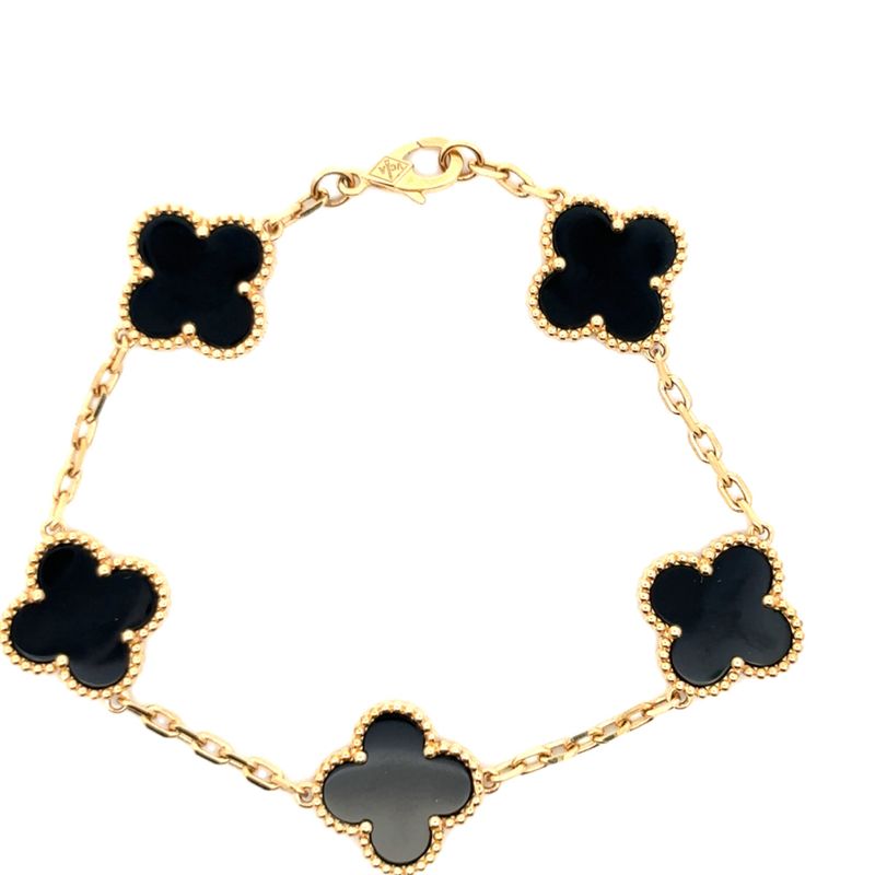 Black Onyx Clover Bracelet