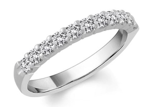 14 Karat White Gold Diamond Wedding Band