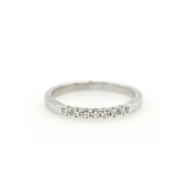 14 karat white gold diamond wedding band in the .20 carat category