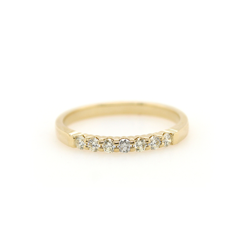 14 Karat Yellow Gold Diamond Wedding Band