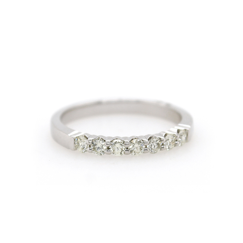 14 Karat White Gold Diamond Wedding Band In The 1/3 Carat Category