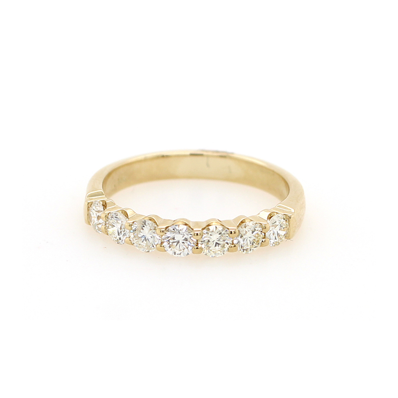 14 karat yellow gold diamond wedding band in the 3/4 Carat Category