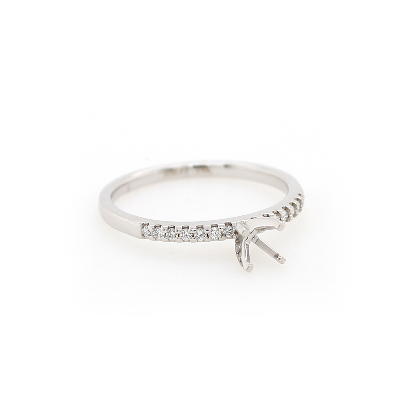 Shefi 14 karat white gold diamond semi mount engagement ring