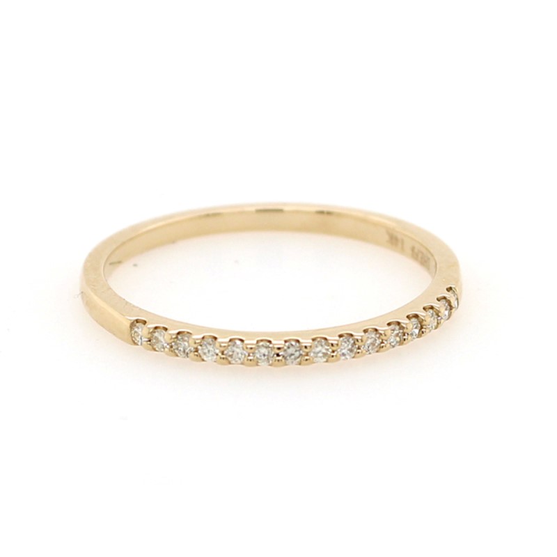 14 Karat Yellow Gold Diamond Wedding Band