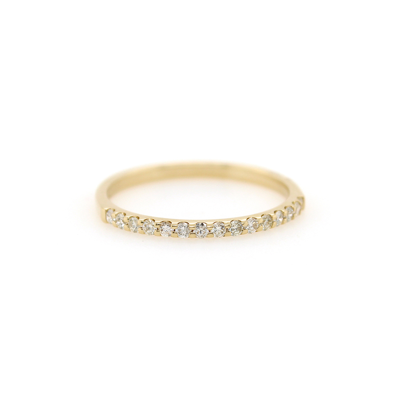 14 Karat Yellow Gold Diamond Wedding Band