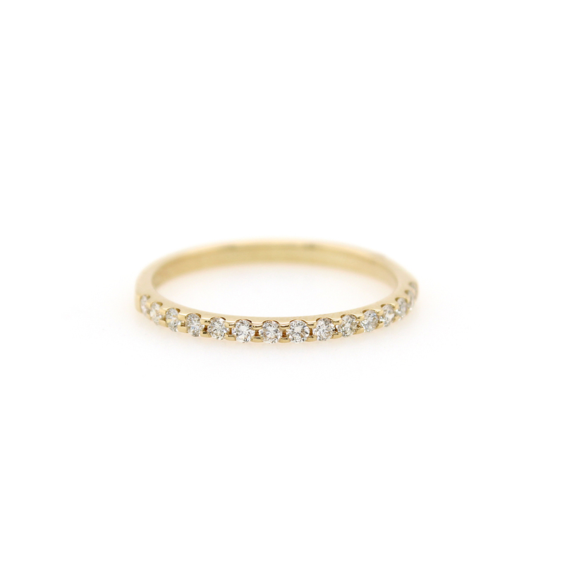 14 Karat Yellow Gold Diamond Wedding Band