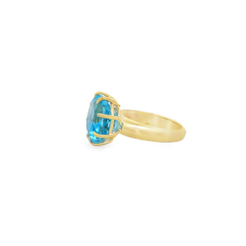 Mazza Cushion Cut Blue Topaz Multi Prong Ring