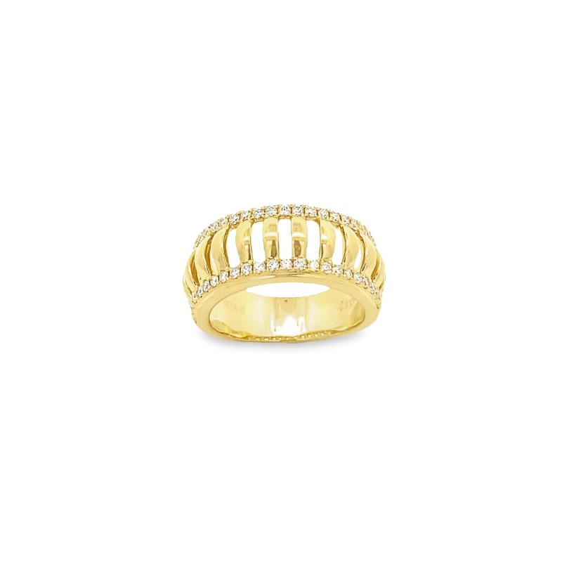 Charles Krypell 18 Karat Yellow Gold Diamond Band From The Birdcage Collection