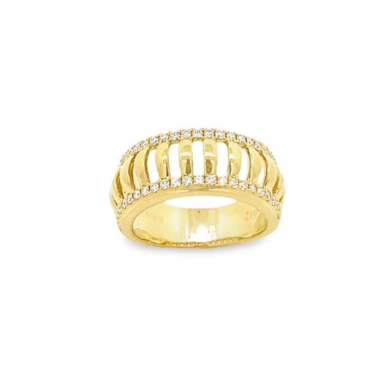 Charles Krypell 18 Karat Yellow Gold Diamond Band From The Birdcage Collection