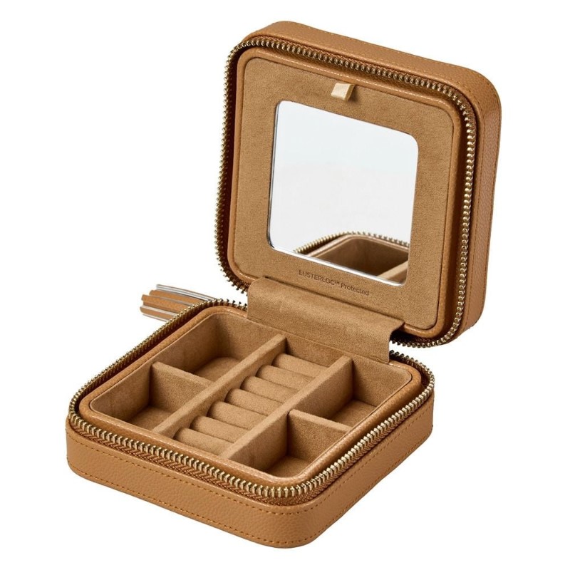 Wolf Lauren Zip Travel Case Caramel
