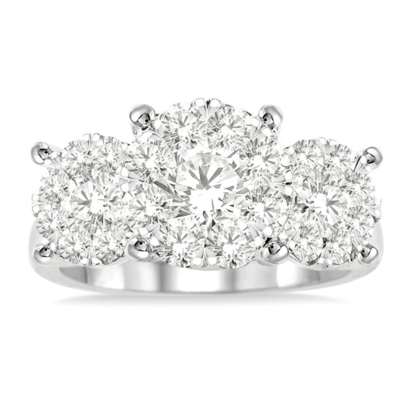 2.0ct Past Present And Future Diamond Engagement Ring