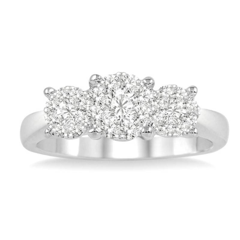 1.0ct Past Present And Future Diamond Engagement Ring