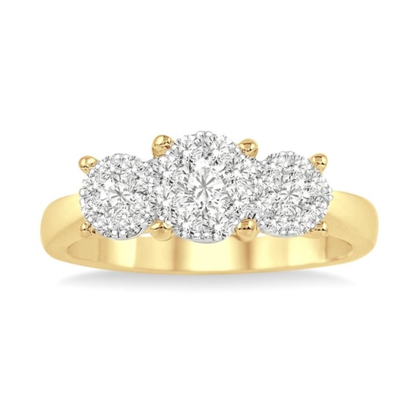0.75ct Past Present And Future Diamond Engagement Ring
