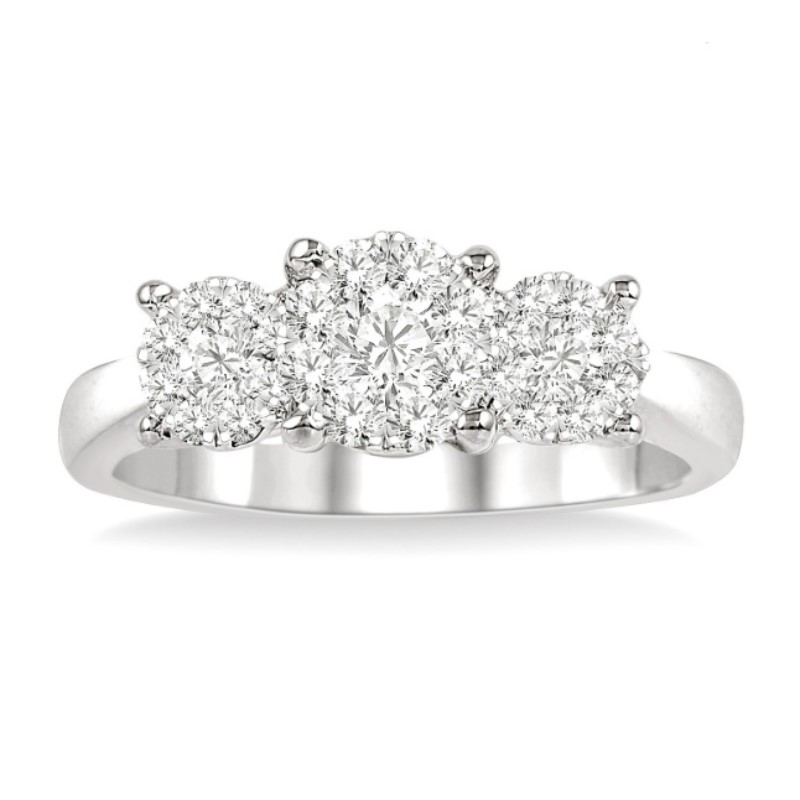 0.50ct Past Present And Future Diamond Engagement Ring