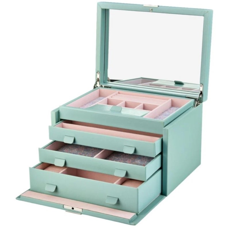 WOLF x LIBERTY Julia Interior Print Large Jewelry Box in Sage Green