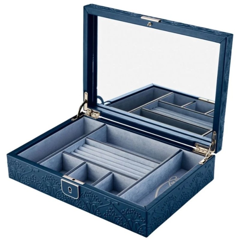 WOLF X LIBERTY All Over Ianthe Medium Jewelry Box in Navy