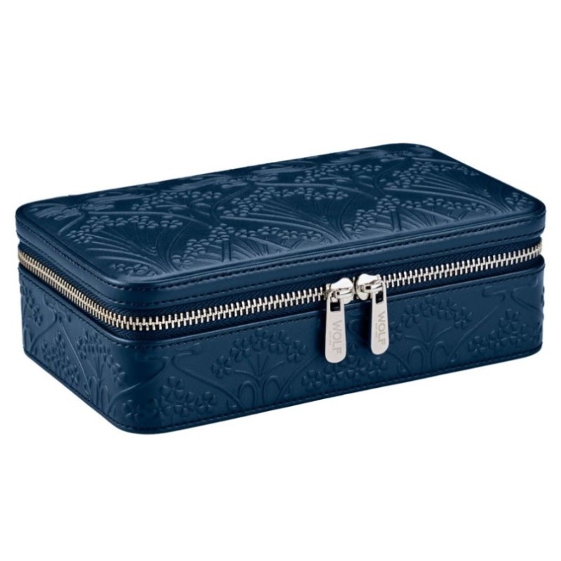 WOLF X LIBERTY All Over Ianthe Medium Jewelry Zip Case in Navy