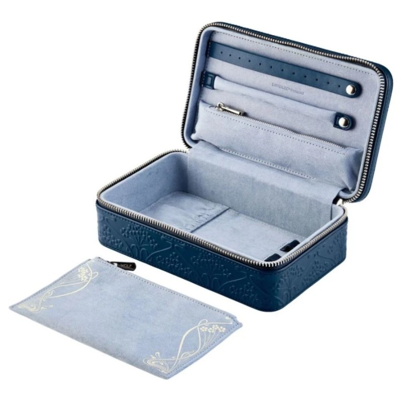 WOLF X LIBERTY All Over Ianthe Medium Jewelry Zip Case in Navy