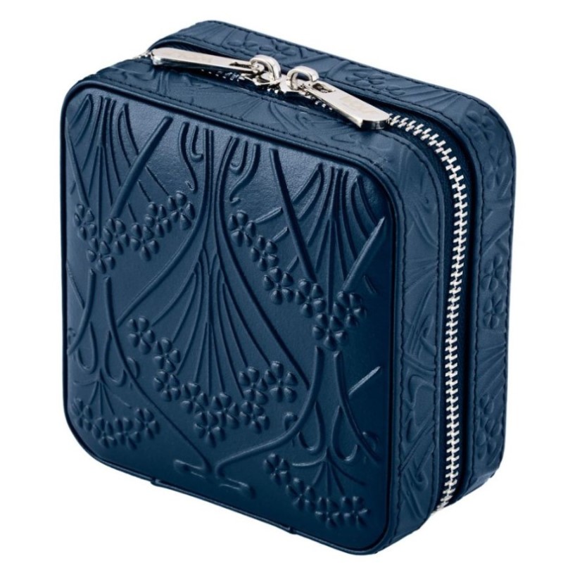 WOLF X LIBERTY All Over Ianthe Small Travel Jewelry Zip Case in Navy