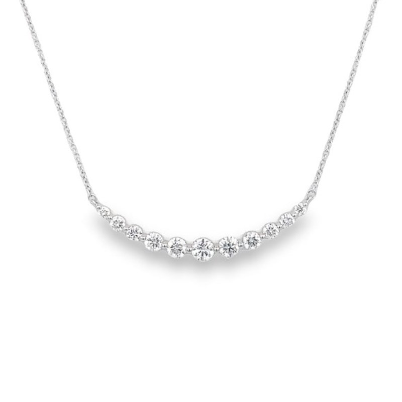 18 Karat White Gold Diamond Necklace Measuring 18 Inches