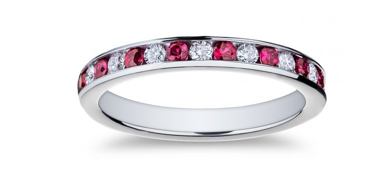 Platinum Diamond And Ruby Band