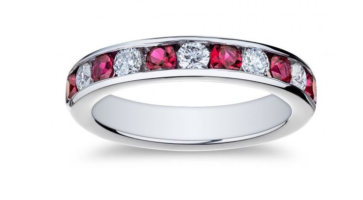 Platinum Diamond And Ruby Band