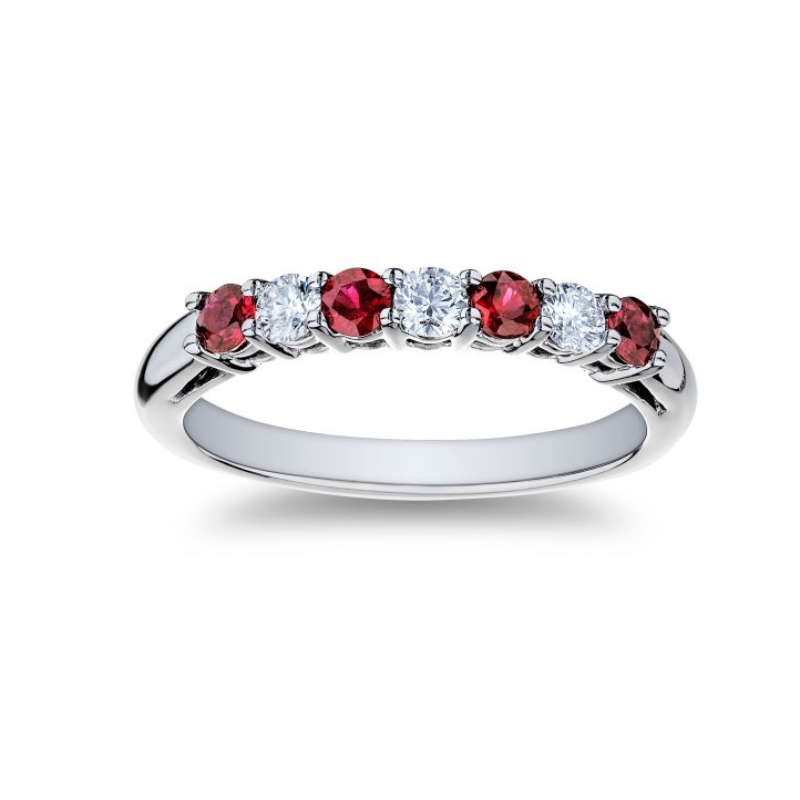 Platinum Diamond And Ruby Band