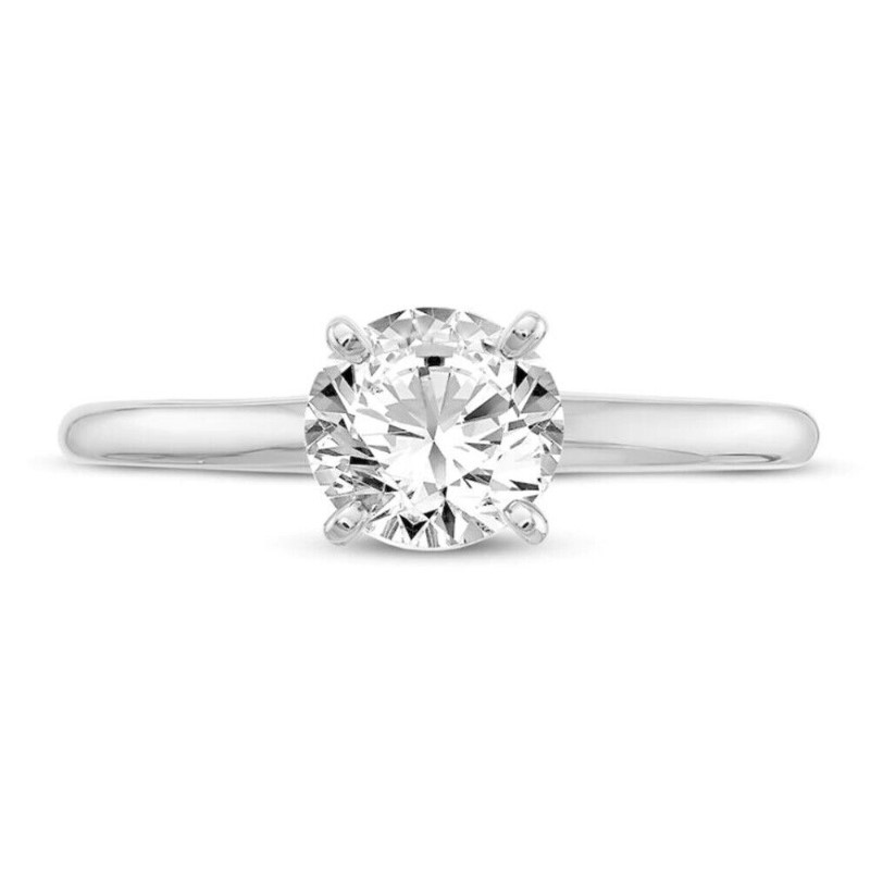 14 karat white gold diamond solitaire ring